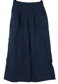 Dámské tmavomodré culottes plátěné kalhoty MNG 