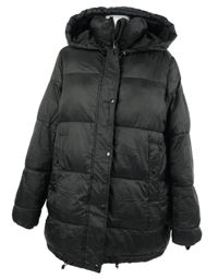 Dámská černá šusťáková zimní bunda s kapucí Zara 