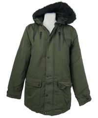 Pánská khaki šusťáková zimní parka s kapucí Tokyo Laundry 