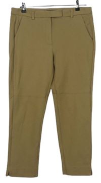 Dámské béžové vzorované slim kalhoty M&S