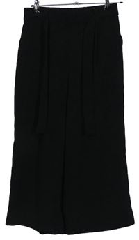 Dámské černé culottes kalhoty s páskem New Look 