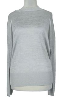 Dámský šedý lehký svetr s mašlí George 