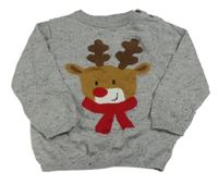 Šedý melírovaný svetr se sobem H&M