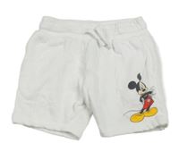 Bílé teplákové kraťasy s Mickey Mousem Disney
