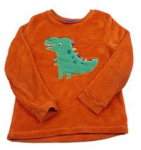 Oranžová chlupatá mikina s dinosaurem George