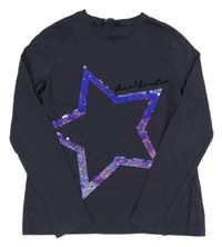 Tmavomodré triko s hvězdou z flitrů George