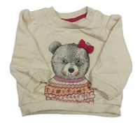 Béžová mikina s medvědem Nutmeg