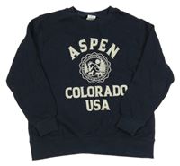 Tmavomodrá mikina s nápisem Zara