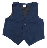 Tmavomodrá kostkovaná slavnostní vesta H&M
