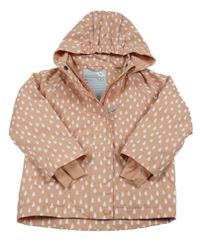 Světlerůžová šusťáková jarní bunda s kapkami a kapucí TCM