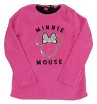 Neonově růžová chlupatá mikina s Minnie Disney