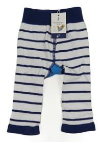 Nové - Bílo-modré pruhované punčochové legíny 