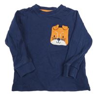 Tmavomodré pyžamové triko se zvířátkem F&F