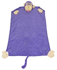 Fialová chlupatá deka s opicí 