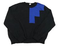 Černo-modrý lehký svetr shein