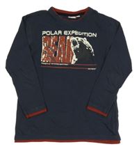 Tmavomodré triko s medvědem 