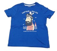Modré tričko s námořníkem Vertbaudet