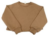 Hnědá crop mikina Shein