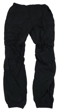 Černé šusťákové cargo cuff kalhoty