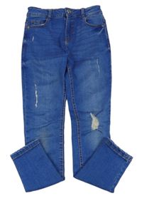 Modré elastické rifle Denim Co.