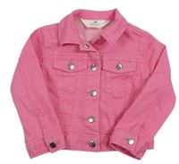 Růžová tepláková elastická riflová bunda H&M