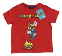 Nové - červené tričko se Super Mariem 