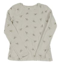 Bílé triko se srnkami H&M