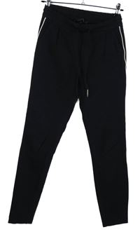 Dámské černé kalhoty s proužky Vero Moda