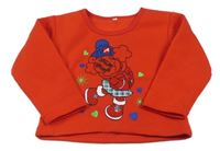 Červená mikina s obrázkem