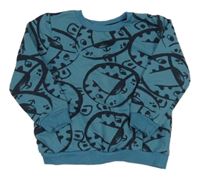 Modrá mikina se zvířecími obličeji Pepco