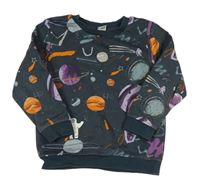 Tmavošedá mikina s planetami Tu