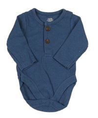 Modré žebrované body s knoflíčky F&F