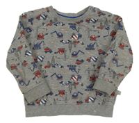 Šedá mikina s auty a bagry Liegelind