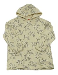 Smetanová dlouhá mikina s jednorožci Nutmeg