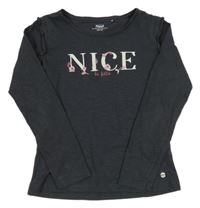 Tmavošedé triko s nápisem Yigga