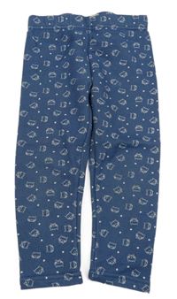 Modré zateplené legíny s kočkami Topomini