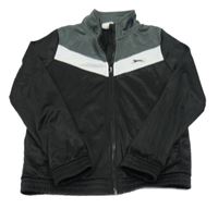 Šedo-bílo-černá sportovní propínací mikina Slazenger