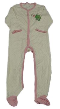 Bílý puntíkatý overal s žabkou 