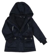 Tmavomodrý softshellový zateplený kabát s kapucí Crivit