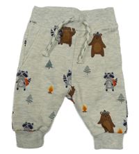 Bílo-šedé melírované tepláky se zvířátky Primark