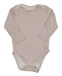 Bílo-starorůžové pruhované body C&A