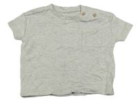 Šedé žebrované tričko s kapsou George 