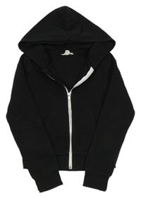 Černá propínací crop mikina s kapucí H&M