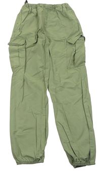 Khaki cargo cuff šusťákové kalhoty Name it