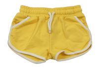 Žluté teplákové kraťasy s pruhy zn. Primark 