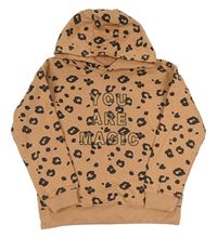 Oranžovobéžová mikina se vzorem a kapucí Primark