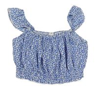 Mdoro-bílý kytičkovaný crop top Shein 
