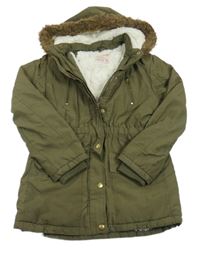 Khaki šusťáková zimní parka s kapucí George 
