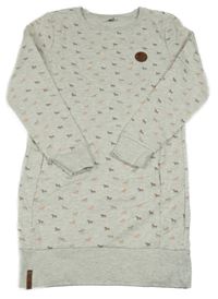 Šedé melírované teplákové šaty s koníky Yigga