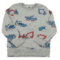 Světlešedá melírovaná mikina s bagry C&A